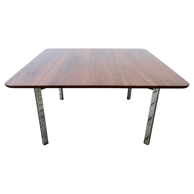 Florence Knoll Double Bar Solid Walnut Coffee Table For Sale at 1stDibs