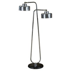 Mid-Century Modern Floor Lamp with Dual Pivoting Shades