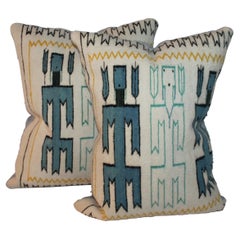 Navajo Yei Indian Weaving Pillows-Pair