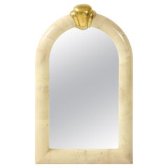 1980's Karl Springer Style Goat Skin Mirror Made in Colombia