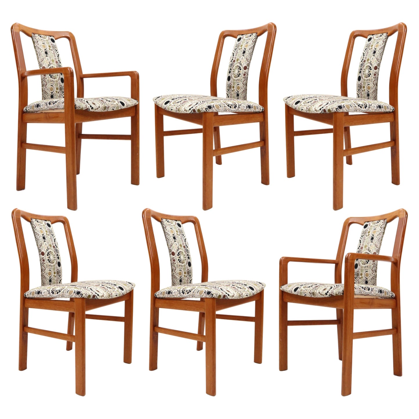 Set of Six Danish Teak Upholstered Dining Chairs by Boltinge