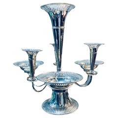 Large Versatile Silver Plated Trumpet Epergne