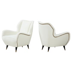 Pair of Sculptural Italian Vintage Lounge Chairs, Attributed to Gio Ponti 