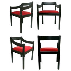 Lot of Four Chairs "Carimate" Design Vico Magistretti for Artemide, 1960s