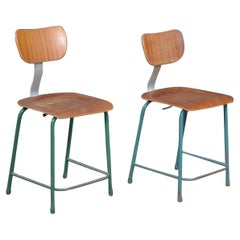 Vintage Midcentury Industrial / Work Stools Chairs