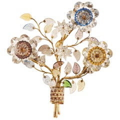 Sconce with Glass Flowers by Oswald Haerdtl for J. & L. Lobmeyr