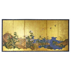 Edo Period, Early 19th Century Japanese Folding Screen by Rinpa School