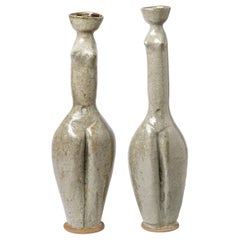 Pair of Ceramic Vases by Annie Maume, to Sancerre, circa 1980-1990