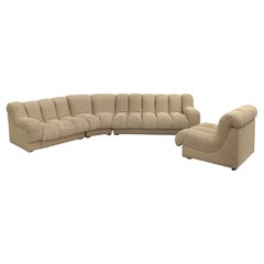 Retro Modular 1990's Nonstop Style Channel Tufted Sectional Sofa
