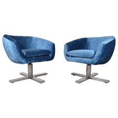 Retro Overman Style Swiveling Pod Chairs by Edward Axel Roffman, New York, Circa 1960