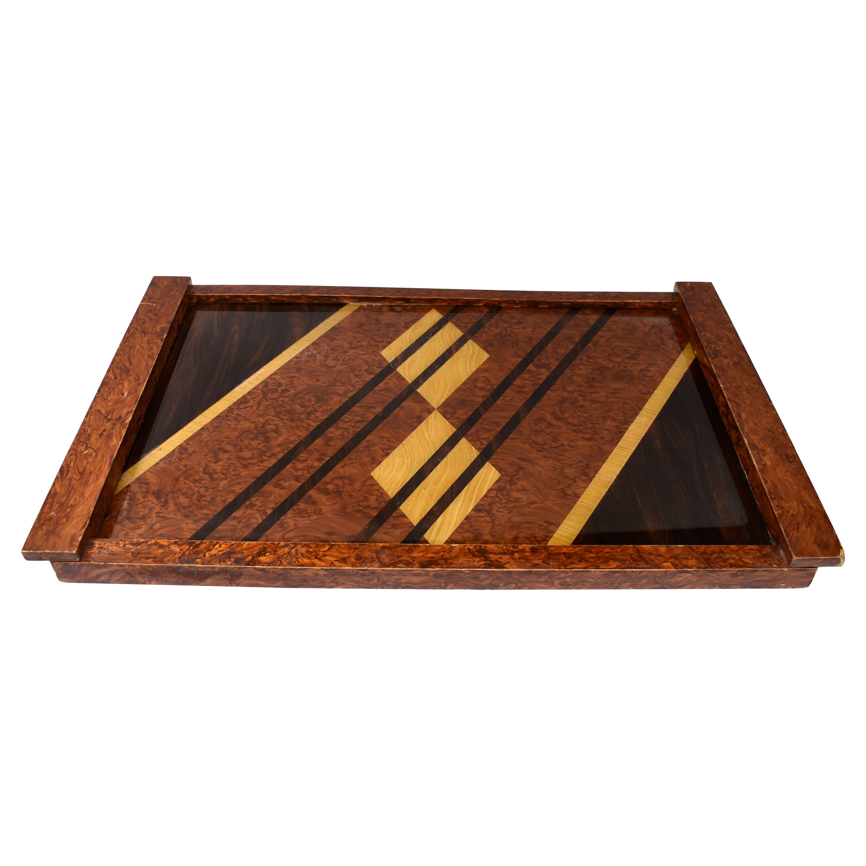 Art Deco Large Geometric Serving Tray, French, c1930