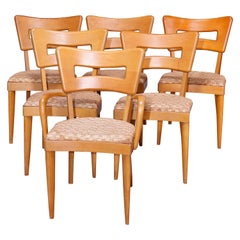 Six chaises de salle à manger Wishbone Heywood Wakefield modernes du milieu du siècle:: blé:: c1950