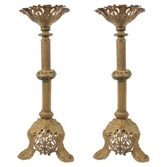 Paar italienische Renaissance-Altar-Kerzenständer aus Bronze