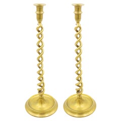 Pair of Italian Renaissance Style Brass Candlesticks