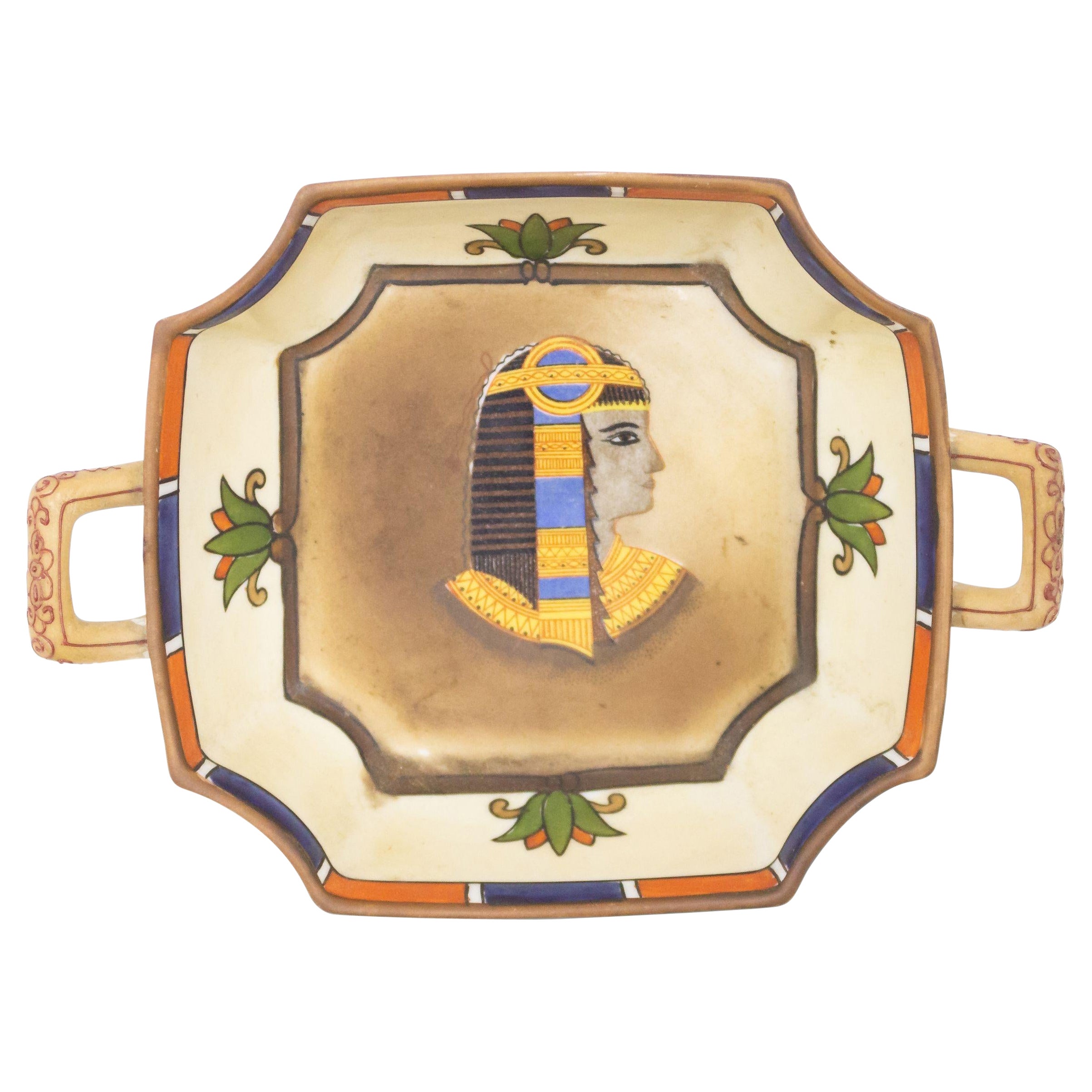 Ägyptisches Aschenbecher aus ägyptischem Porzellan im Angebot