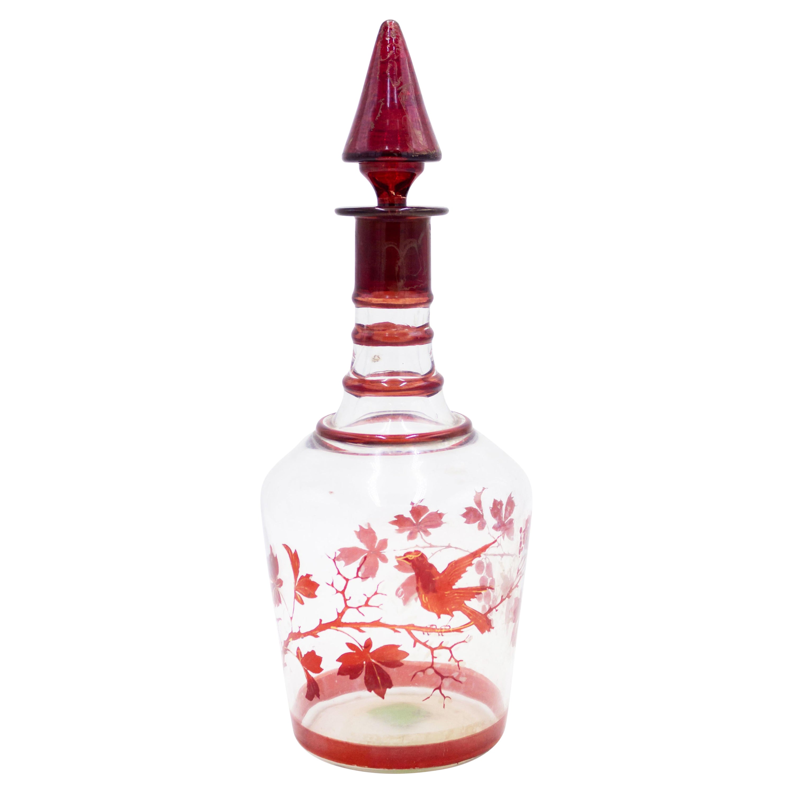 Continental German Glass Decanter For Sale