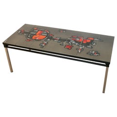 Arti Wrought Iron Ceramic Tile Side Coffee Table by Belarti 1960s