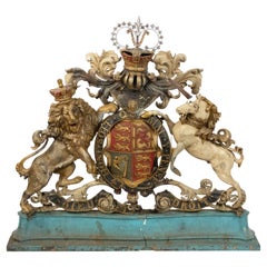 19th Century English Georgian Unicorn and Lion Coat of Arms