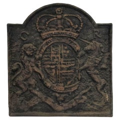 Used English Georgian Style Cast Iron Coat of Arms Wall Plaque