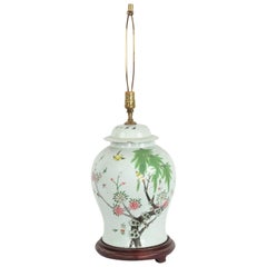 Antique Chinese White Porcelain Ginger Jar Table Lamp