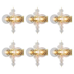 Wall Lights in Brass and Glass