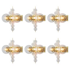 Wall Lights in Brass and Glass