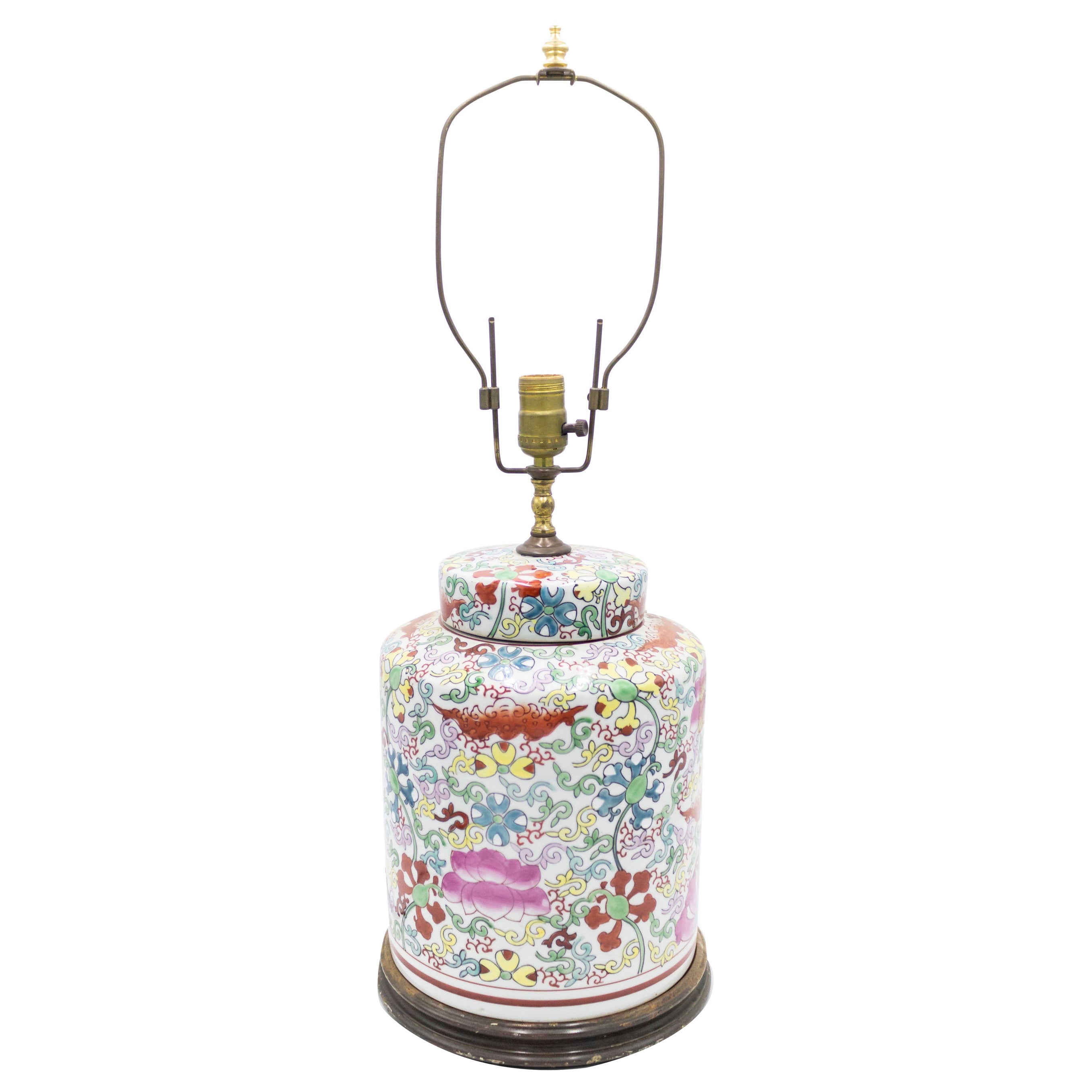 20th Century Chinese Porcelain Ginger Jar Table Lamp