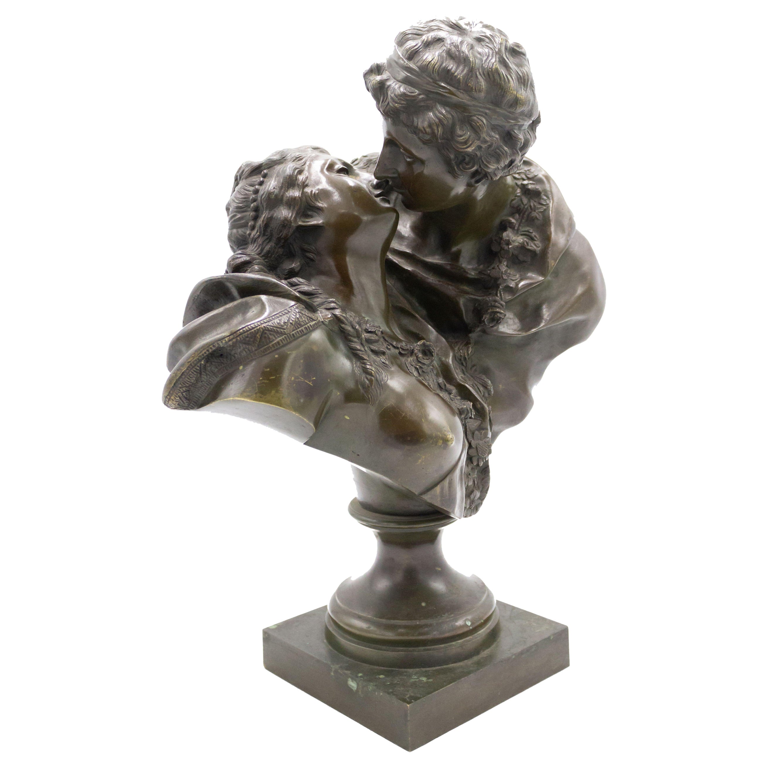 Buste de Houdon en bronze de style Louis XVI du 19ème siècle