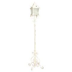 Outdoor White Painted Iron Lantern Lamps