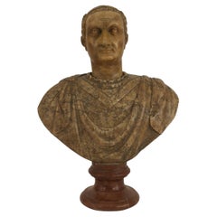 Antique Italian Neo-Classic Style Marble Bust of Roman Emperor