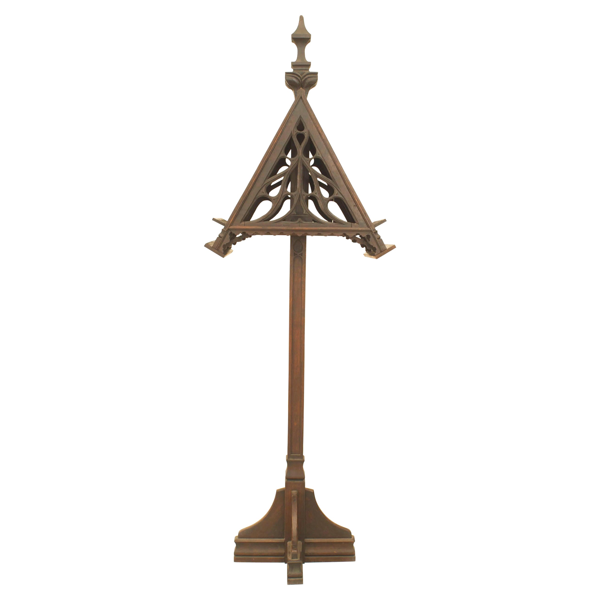 English Gothic Revival Oak Duet Stand