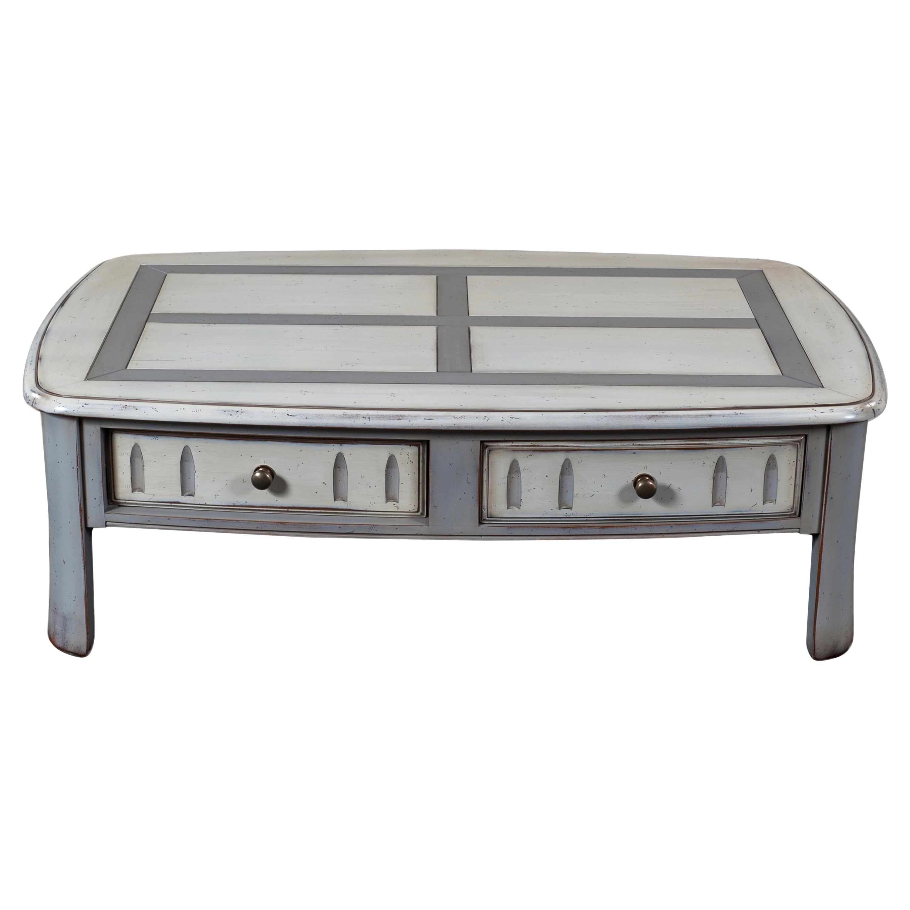 Cherry Coffee Table, One Drawer, French Countryside Style, Shabby Finish