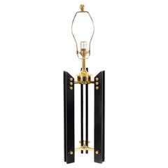 Pair of Mid-Century Style Black and Gold Tripod Table Lamps