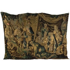 Belgian Style 17th Century Woven Tapestry of Soldiers