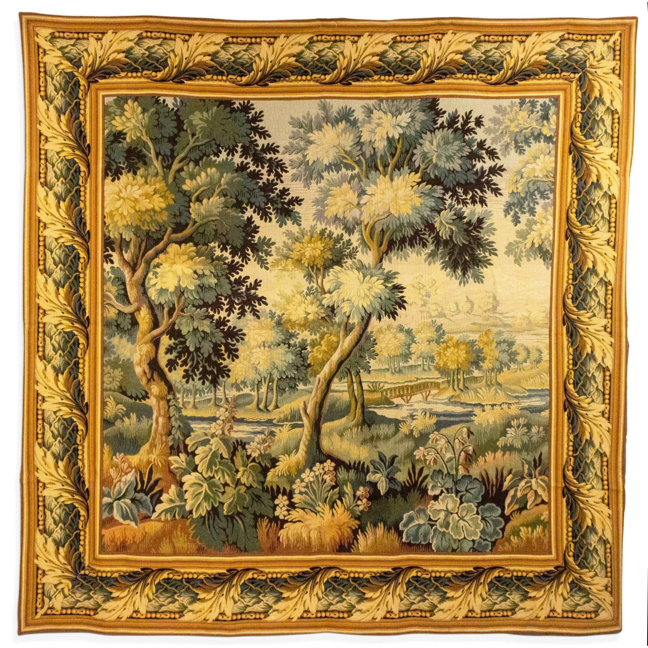 Belgian Woven Tapestry of Forest Scene