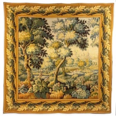 Belgian Woven Tapestry of Forest Scene