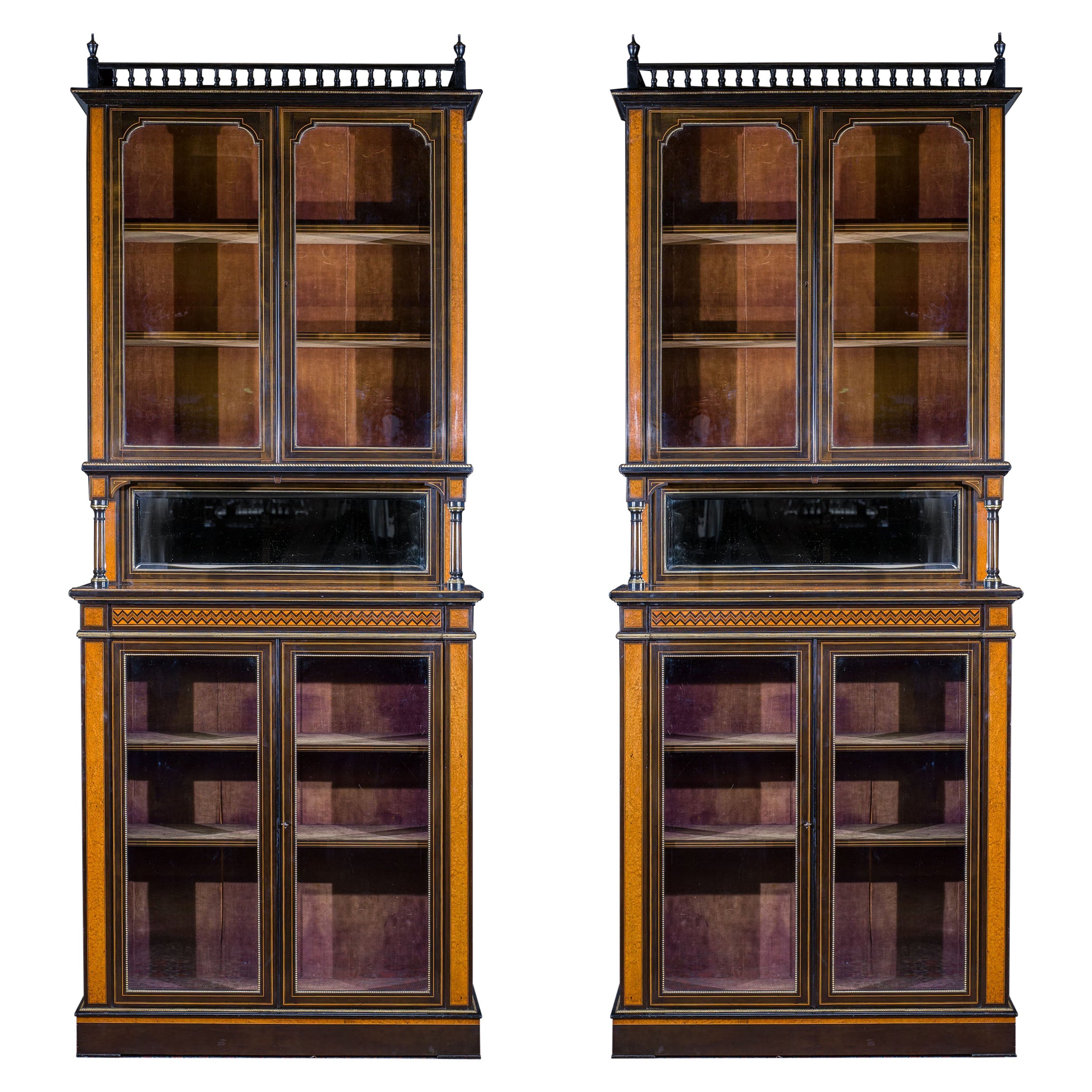 Pair of Specimen Wood Aesthetic Cabinets