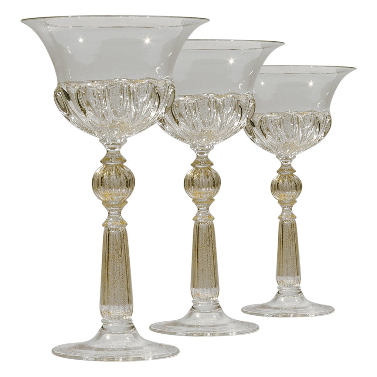 Large Antique Wine Glasses, Set of Eight at 1stDibs