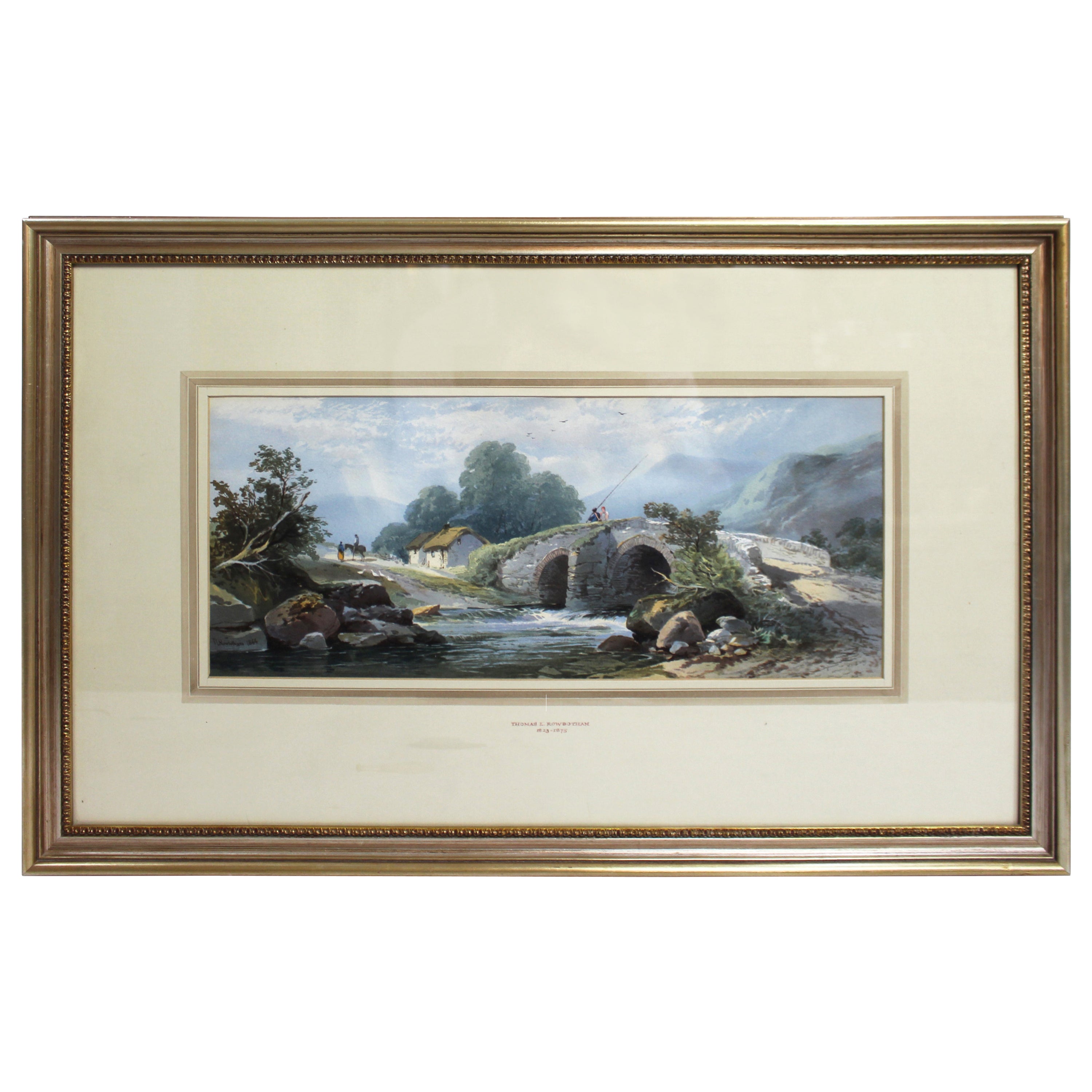 Watercolour Landscape by Thomas Rowbotham 'Irish, 1823-1875'