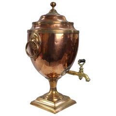 Antique Georgian Adam Style Copper & Brass Samovar