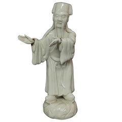 Figurine immortelle en blanc de Chine, 19e siècle