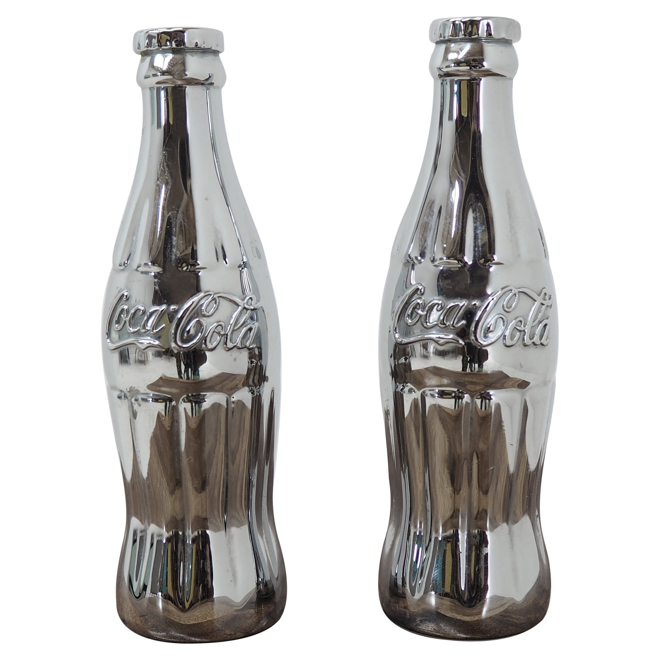 Coca-Cola Silver Salt & Pepper Shakers BRAND NEW! 