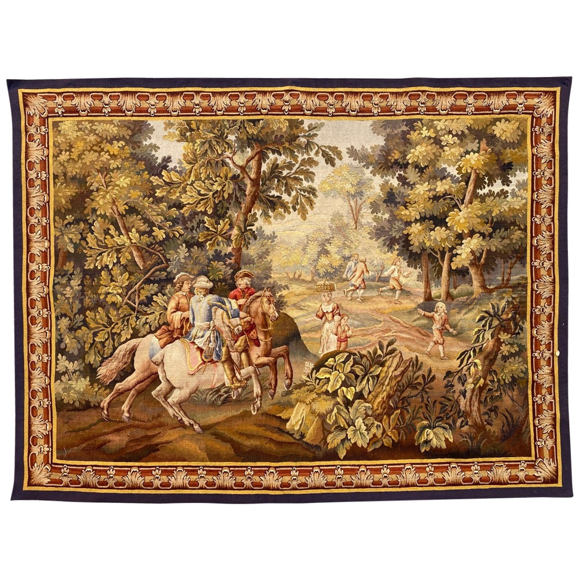Wonderful Fine Antique French Aubusson Tapestry