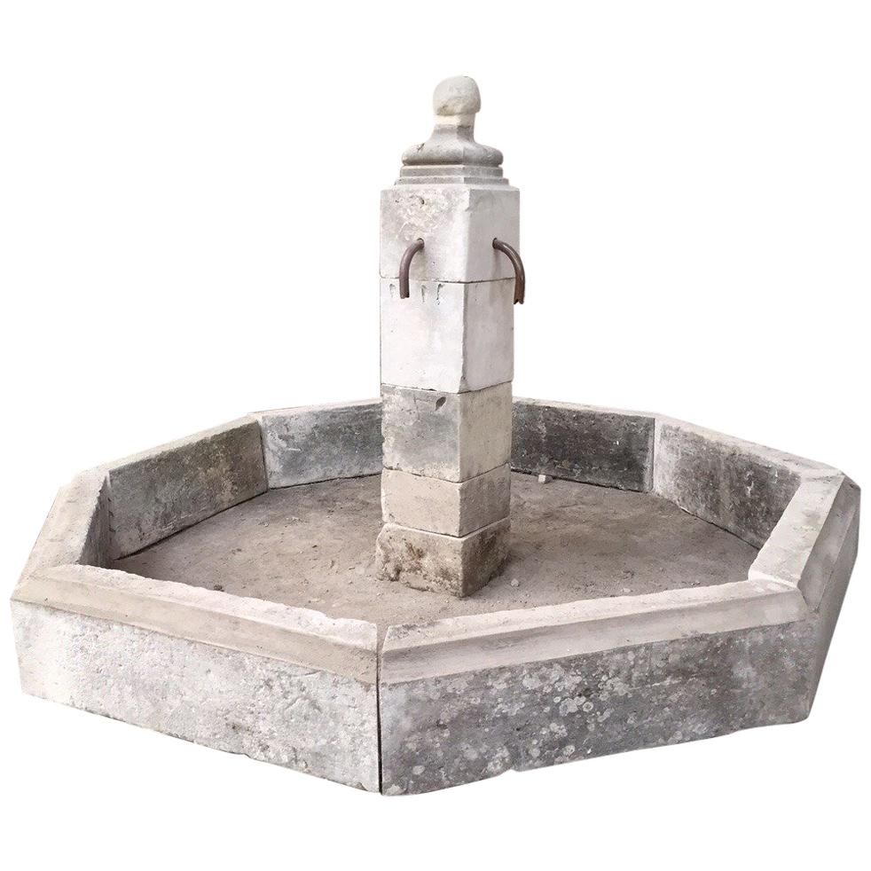 French Antique Limestone Fountain, Late 20th Century, France For Sale