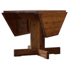 Mid Century Asymmetric Swedish Folding / Flip Table in Pine, 1950s