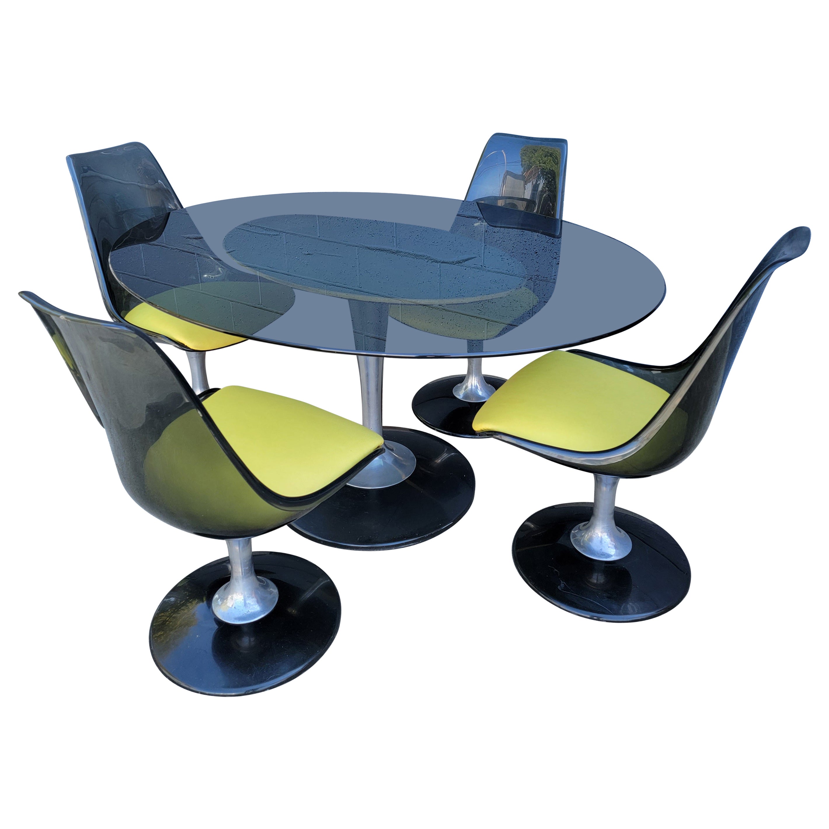 Chromcraft Lucite & Glass Space-Age Dining Set, 1970's