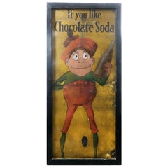 Antique 1914 Brownie Chocolate Soda Cardboard Sign