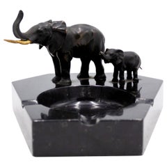 Regency Marble Elephant Ashtray