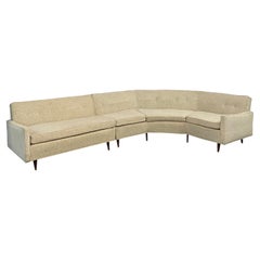 Harvey Probber Mid Century Sectional Sofa with Beautiful Walnut Sculptural Legs