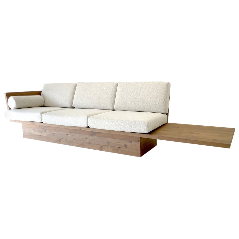 Suelo Modern Wood Sofa with Plinth Base For Sale at 1stDibs